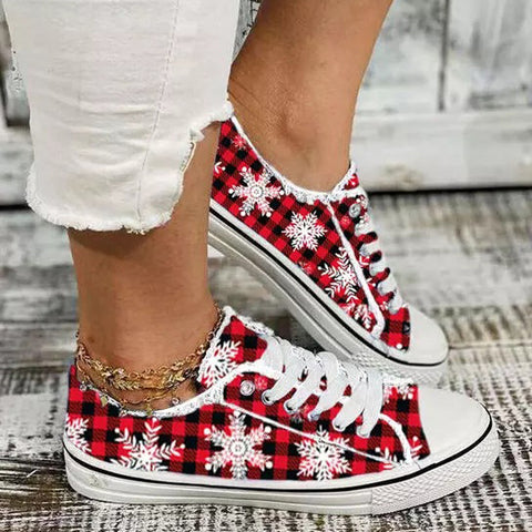 Low Top Canvas Flat Bottom Lace-up Casual Shoes