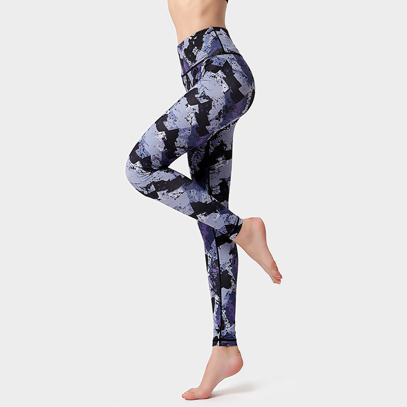 Fashion Flowers Print Leggings High Waist