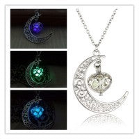 Glowing Pendant Necklaces Silver Plated Chain