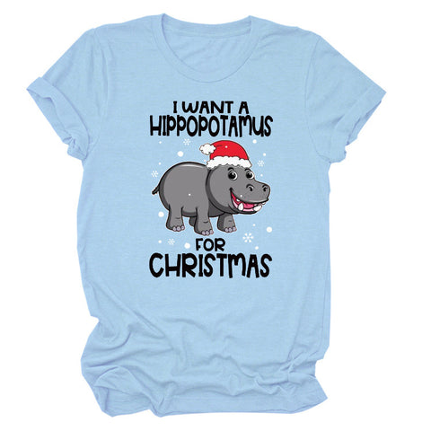 I Want a Hippopotamus Round Neck Top