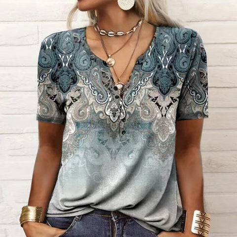 Women's Short-sleeved Printed Fashion Top