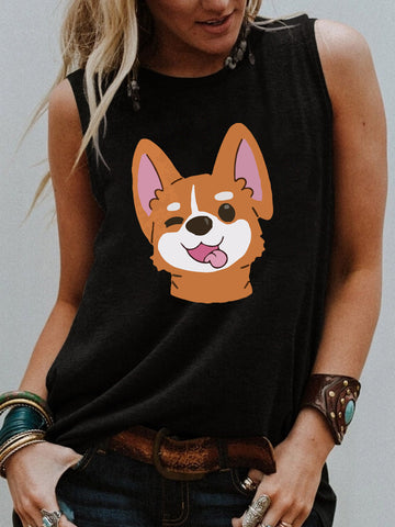 Loose Casual Sleeveless T-Shirt Tank