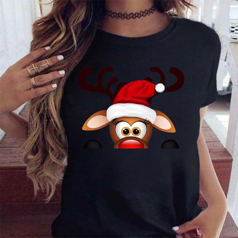 Christmas Multi Design Short Sleeve Tops