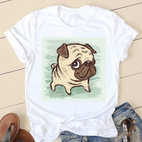 Dog Mom, Pug Mom, Paw T-Shirt