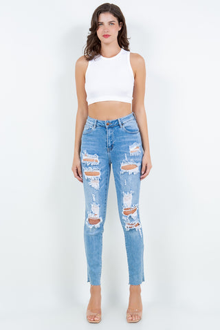 American Bazi High Waist Destroyed Jeans