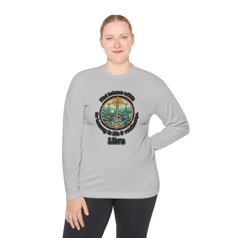 Lightweight Long Sleeve Tee - Libra - Find balance within for harmony in life & relationships