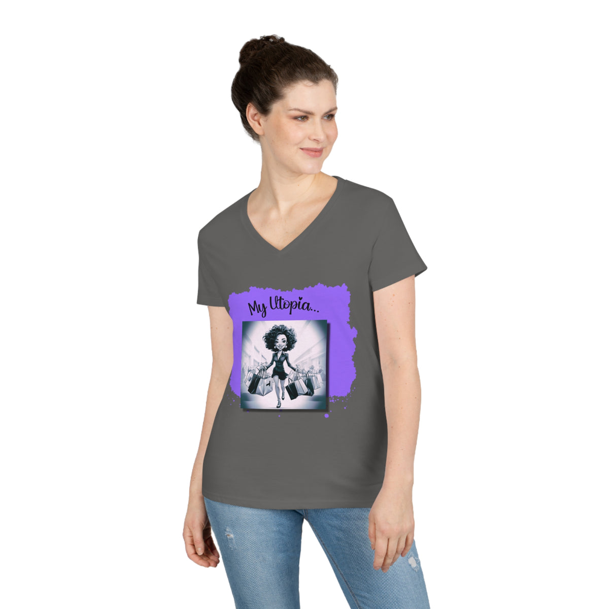 Ladies' V-Neck T-Shirt - Shopping - My Blissful Corner