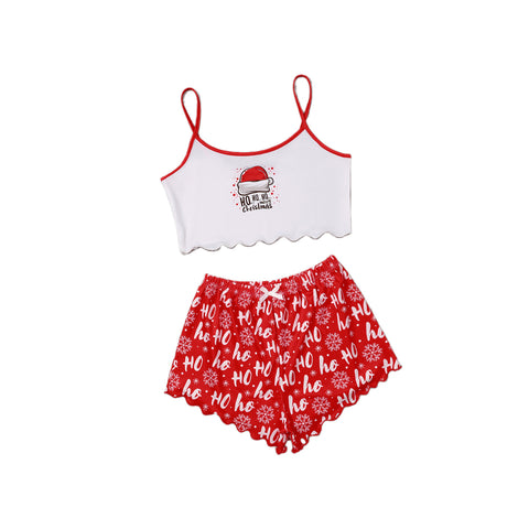 Christmas Women's Spaghetti Straps Sleeveless Pajamas