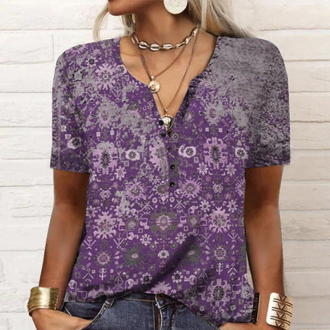 Women's Short-sleeved Printed Fashion Top