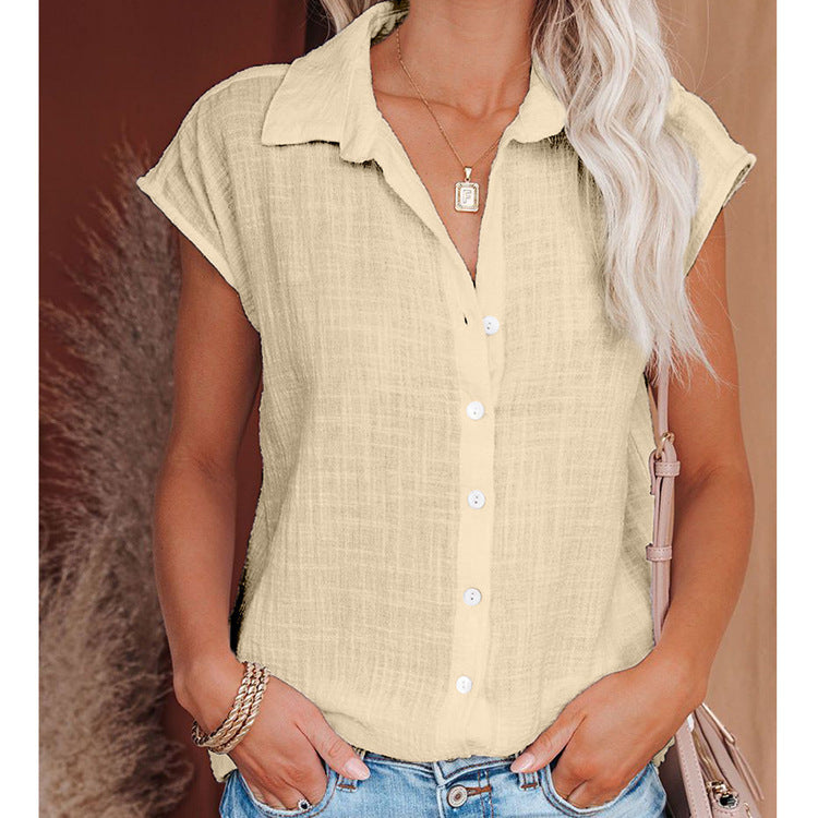 Women's Solid Color Single Breasted Shirt