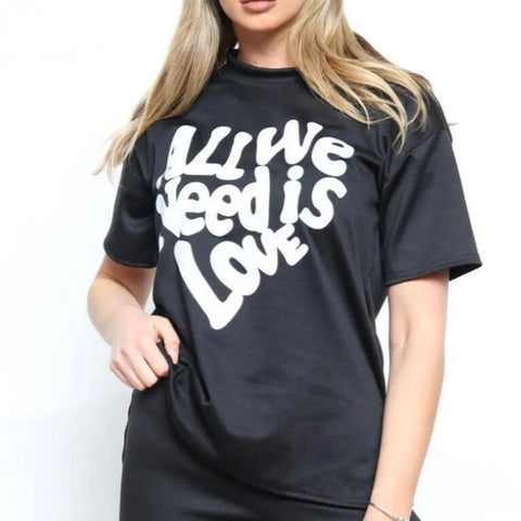 All We Need is LOVE Casual Round Neck T-shirt