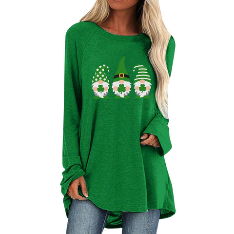 Women's Gradient Round Neck Long Sleeved Top