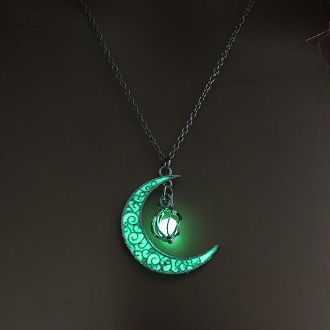 Glowing Pendant Necklaces Silver Plated Chain