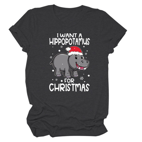 I Want a Hippopotamus Round Neck Top