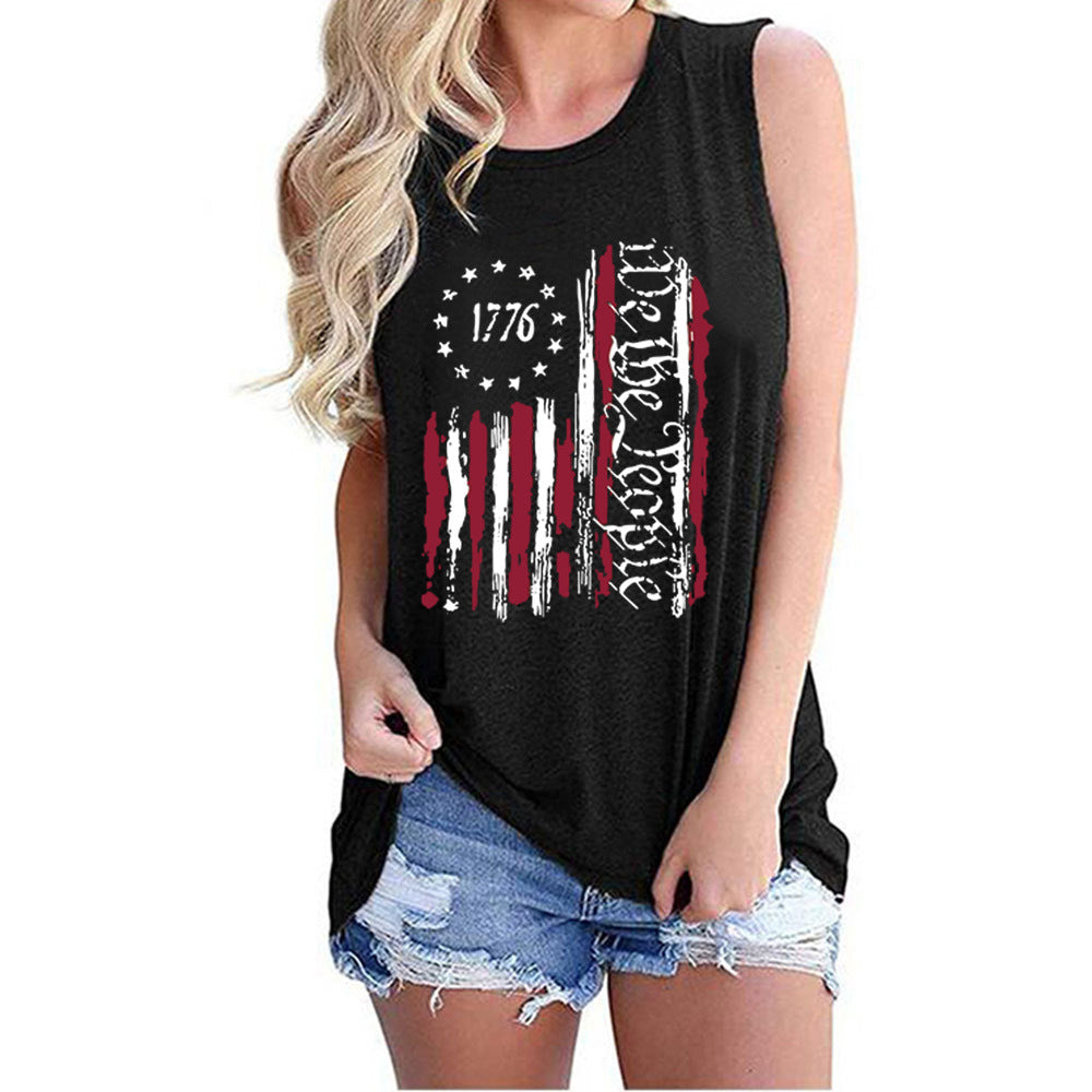 Independence Day Round Neck Tank Top