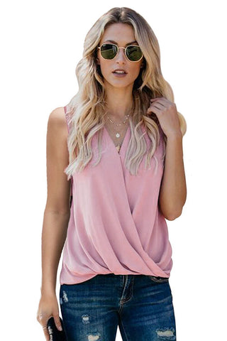 Solid Color V-neck Bottoming Ladies Sleeveless Top