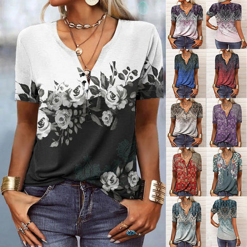 Women's Short-sleeved Printed Fashion Top