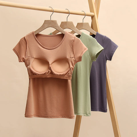 Short-sleeved T-shirt With Bra