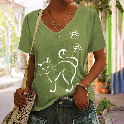 Multi Print Witch, Cat, Halloween, Beth Dutton Short Sleeve Top