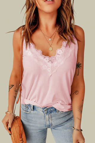 Summer V-neck Lace Spaghetti-strap Camisole Top