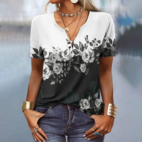 Women's Short-sleeved Printed Fashion Top