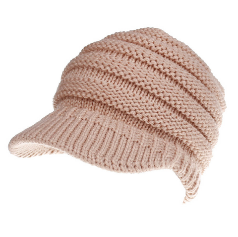 Ponytail Beanie Hats Soft Knit Caps