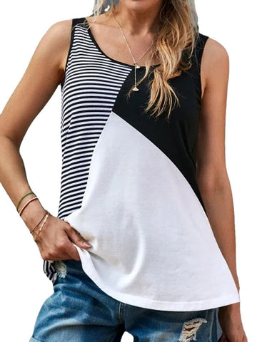 Women's Round Neck Casual Print Sleeveless Tank