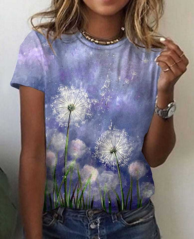 Flower Print Casual Top For Women