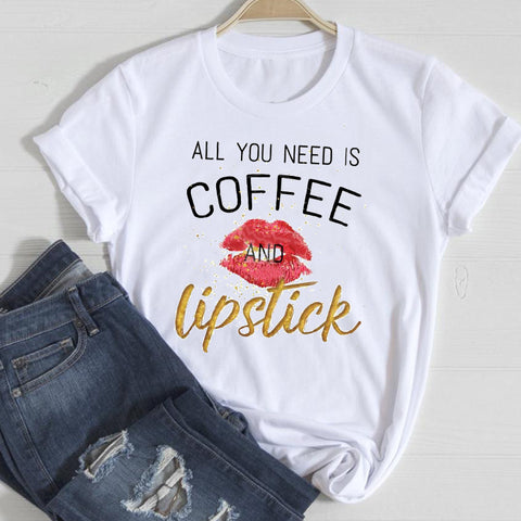 Cute Graphic Casual Short-sleeved Top