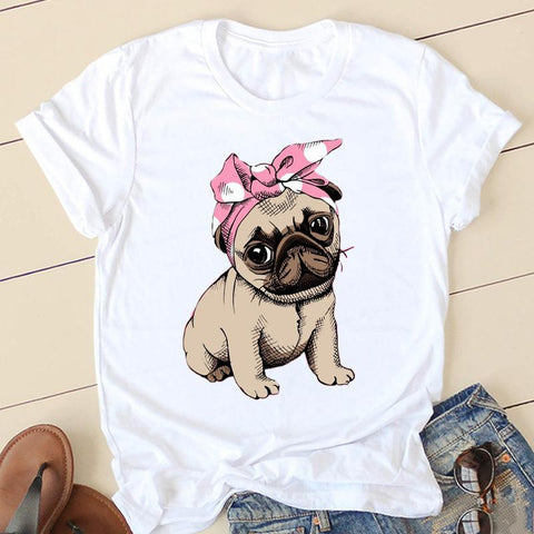 Dog Mom, Pug Mom, Paw T-Shirt