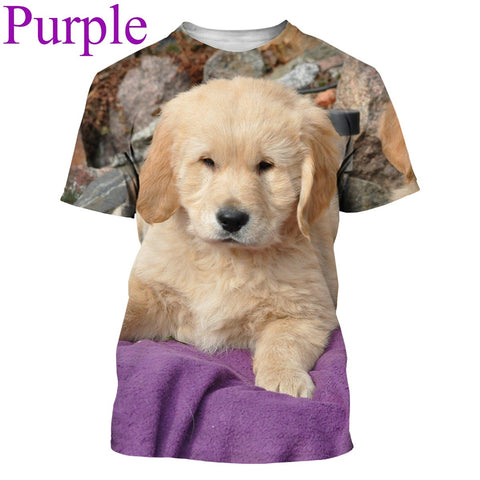 Casual Women/Men Fashion Golden Retriever 3D Printing Top