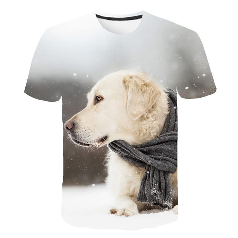 Casual Women/Men Fashion Golden Retriever 3D Printing Top