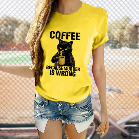 Cat, Coffee T-Shirt