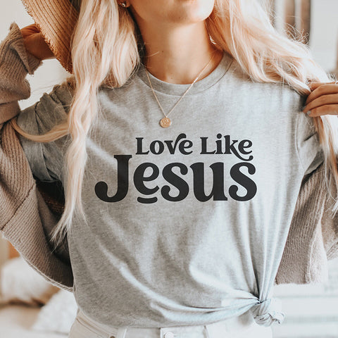 Women's Love Like Jesus Short Sleeve Crew Neck T-Shirt Top