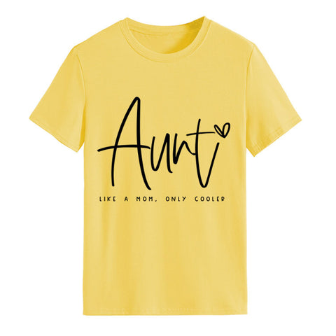 AUNT LIKE A MOM Round Neck Loose Short Sleeve T-shirt