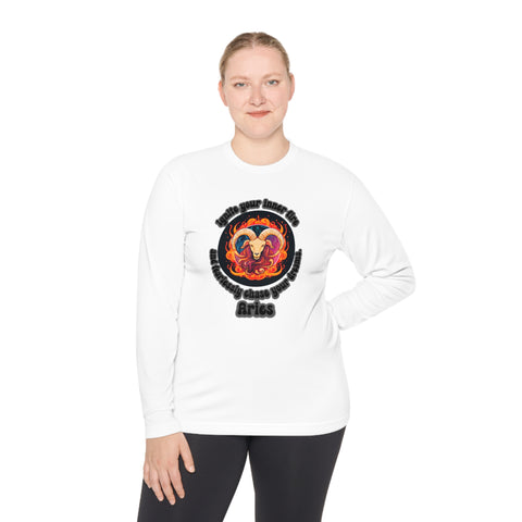 Lightweight Long Sleeve Tee - Aries - Ignite your inner fire and fearlessly chase your dreams