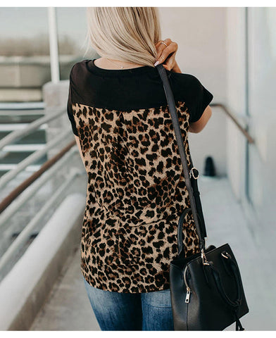 Leopard Print Knitted Women's Top