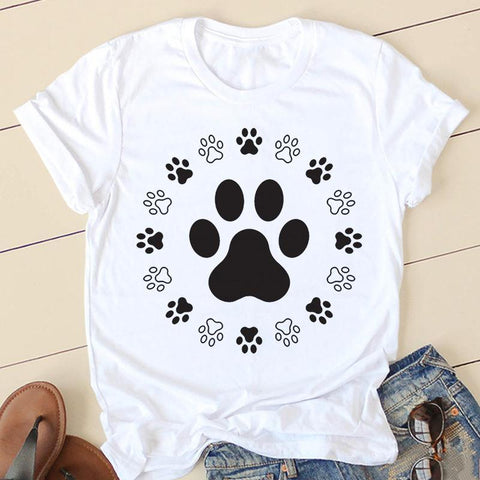 Dog Mom, Pug Mom, Paw T-Shirt