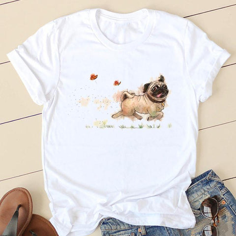 Dog Mom, Pug Mom, Paw T-Shirt