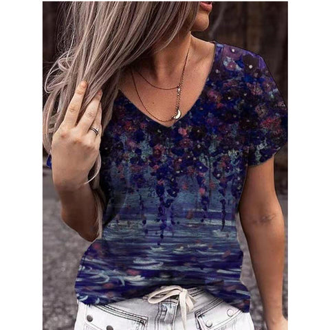 Floral Print V-neck Top