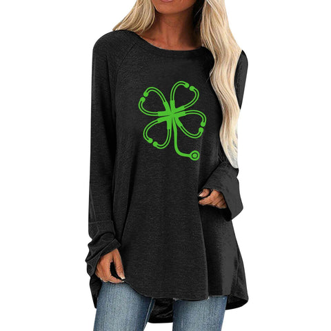 Women's Gradient Round Neck Long Sleeved Top