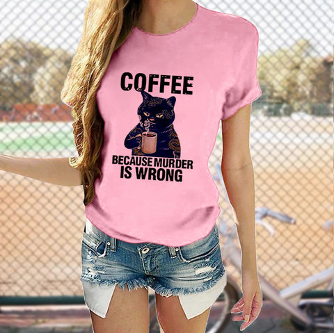 Cat, Coffee T-Shirt