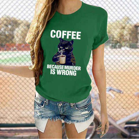 Cat, Coffee T-Shirt