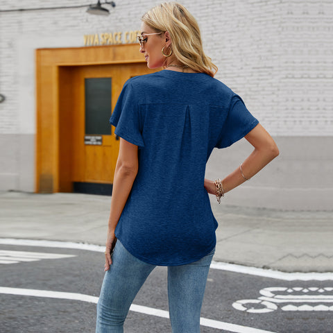 V Neck Flying Sleeve T Shirt Top