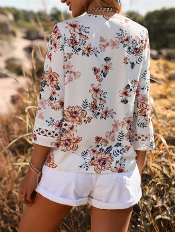 Casual Loose Vneck Shirt Summer Top