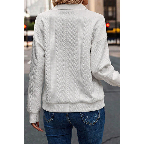 Half Cardigan Zipper Pullover Sweater