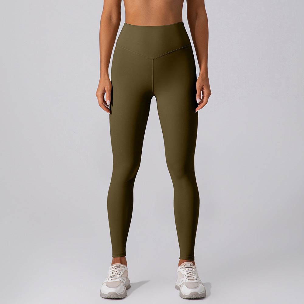 Nude Feel Belly Contracting Hip High Waist Fitness Pants