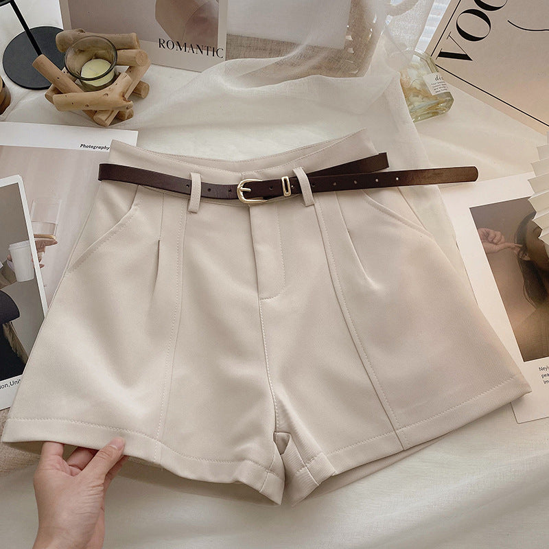 Retro Simple High Waist A- Line Wide Leg Shorts