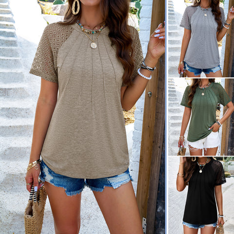 Crew Neck Short-sleeved Top