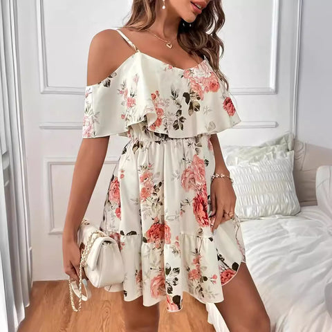 French Romantic Off-shoulder Dress